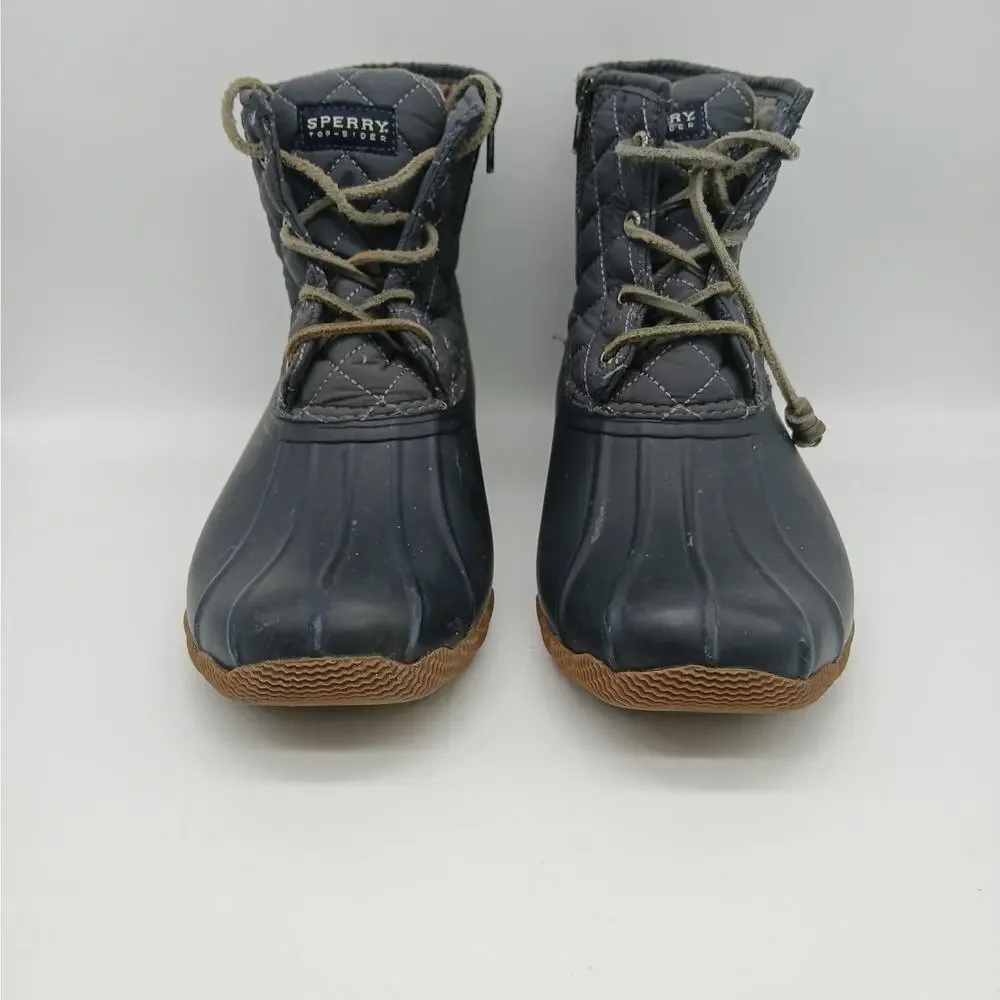 Sperry Women's Top-Sider Waterproof Rubber Quilted Duck Boots Blue Size 10